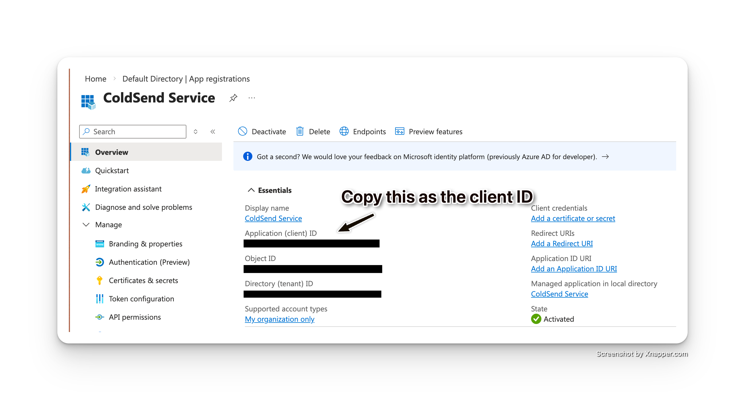 复制 Client ID