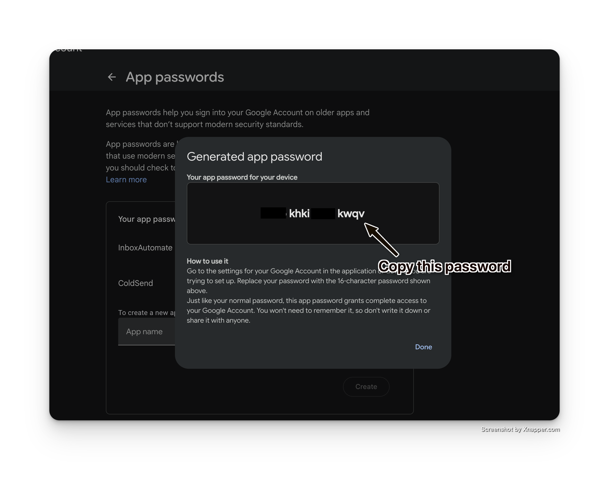 App Password Form