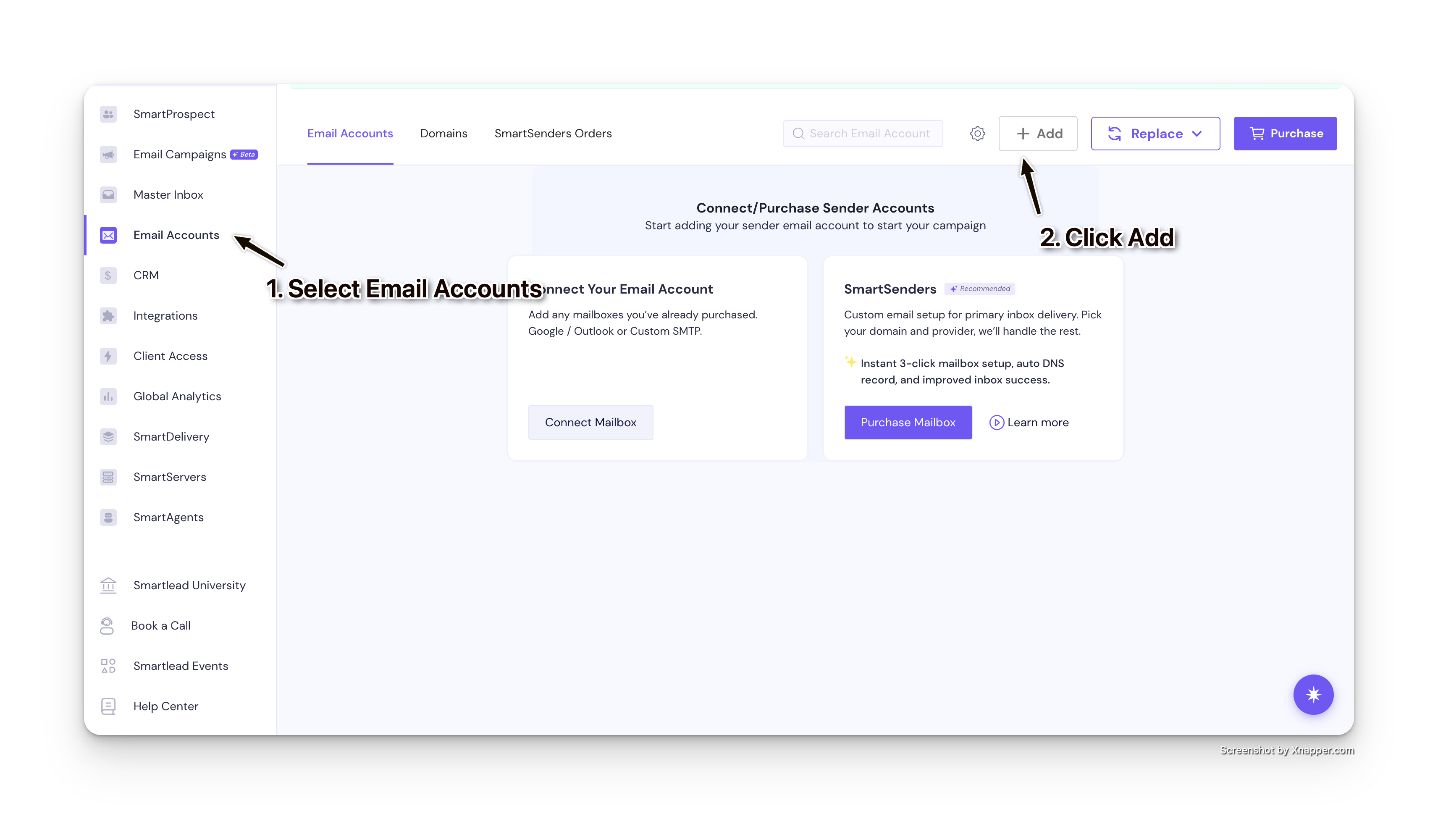 Smartlead Email Accounts - 添加